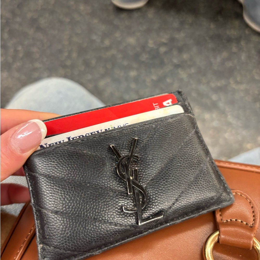 Yves Saint Laurent Black Leather Card Holder